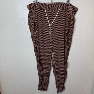 ETT:TWA Anthropologie Makari Geometric Ruffle Drawstring Joggers Size Small